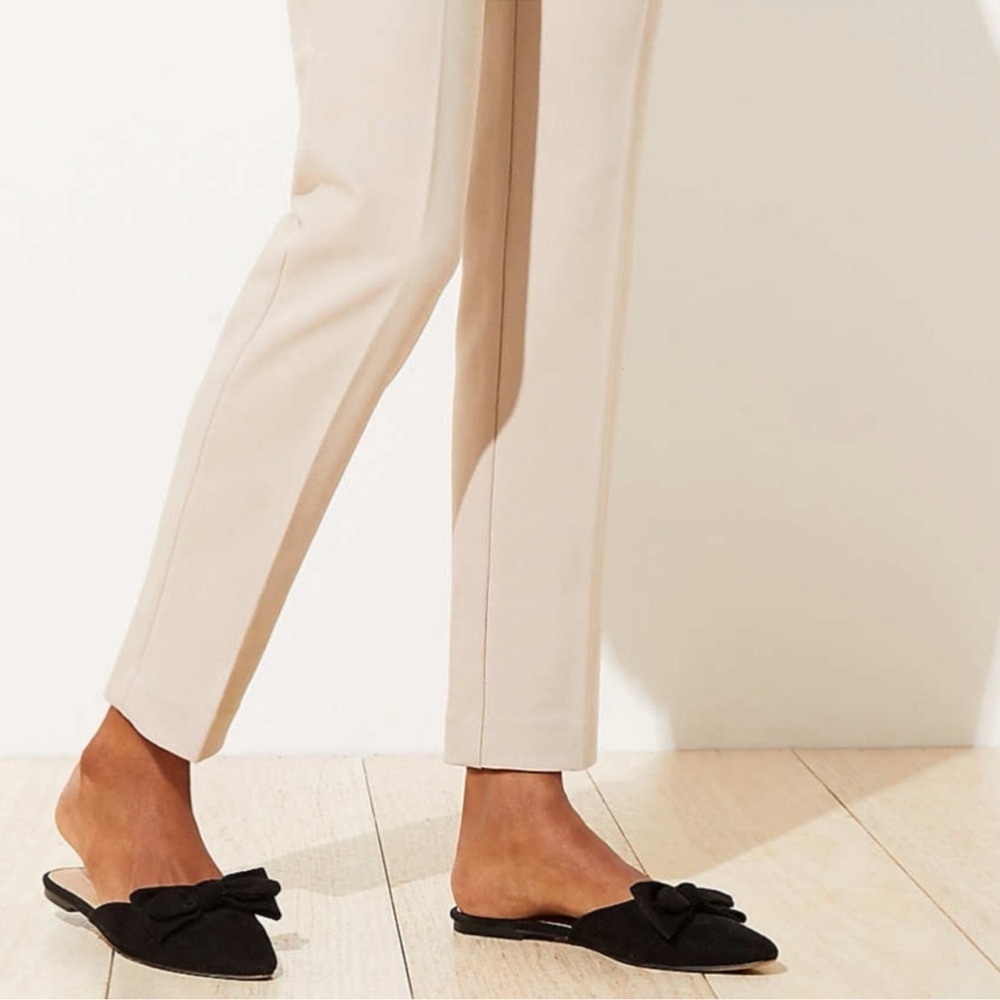 LOFT Slim Straight Leg Pencil Pants in Curvy Fit Dress Pants in Ecru Size 10 - Picture 3 of 11